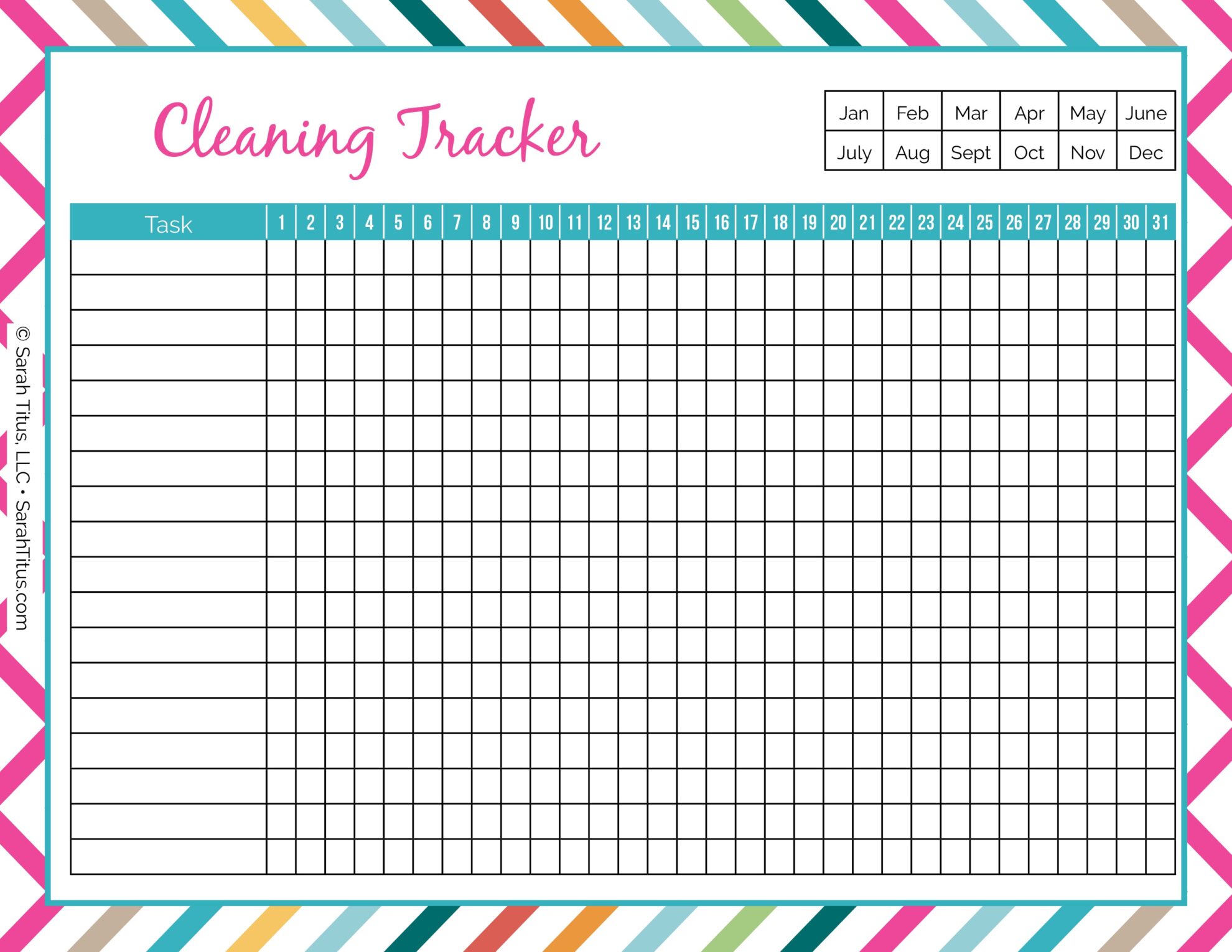 Cleaning Binder Cleaning Tracker Sarah Titus