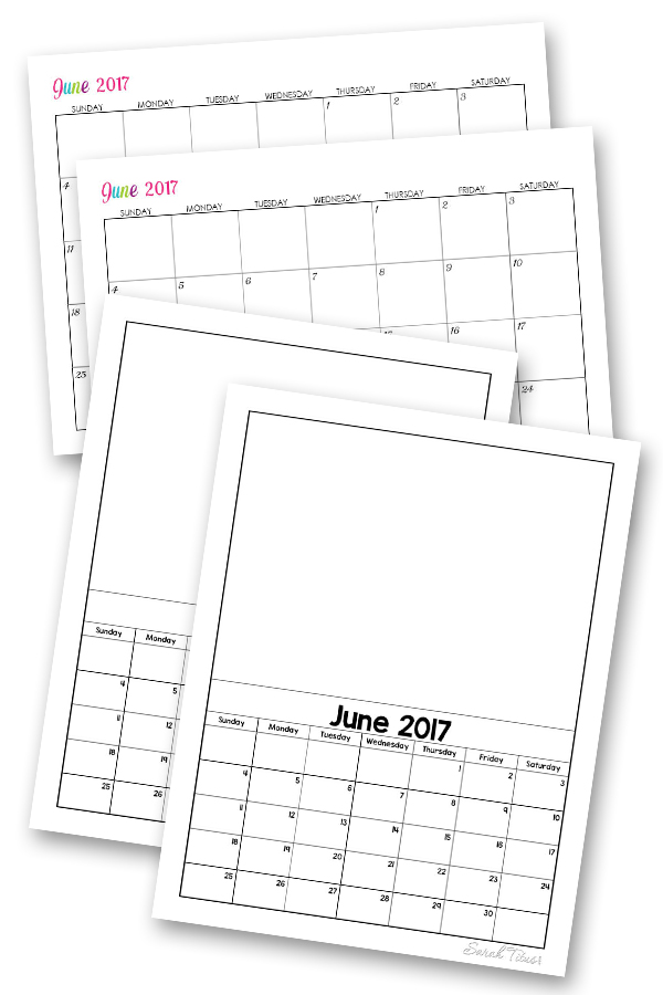 Free Blank Online Calendar June 2017 - Sarah Titus