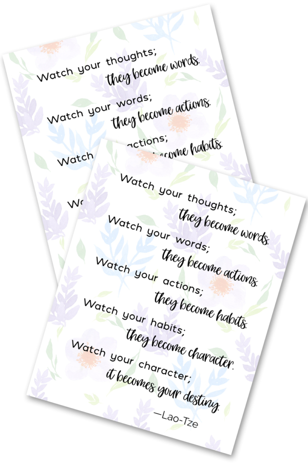 We Are What We Think Quote Wall Art Printable