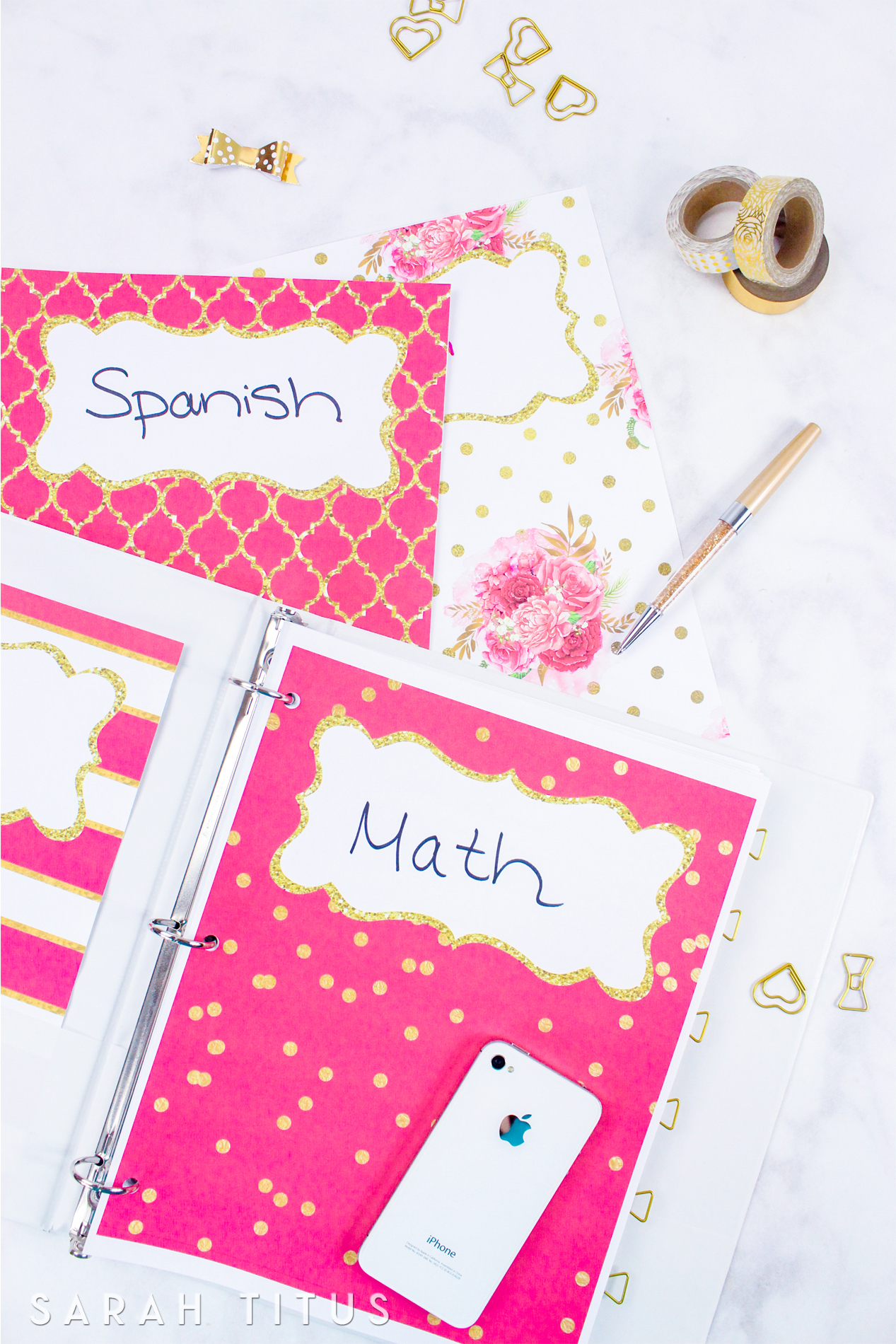 Use these binder covers / dividers free printables either as binder covers or as dividers for anything you want to organize, whether it be school, your notebooks, or home binders. 