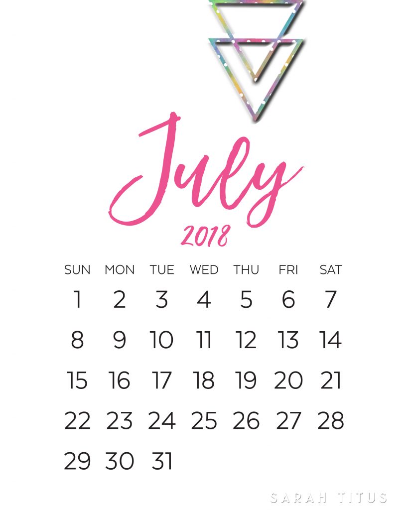 free blank online calendars july 2018 sarah titus calendars for july