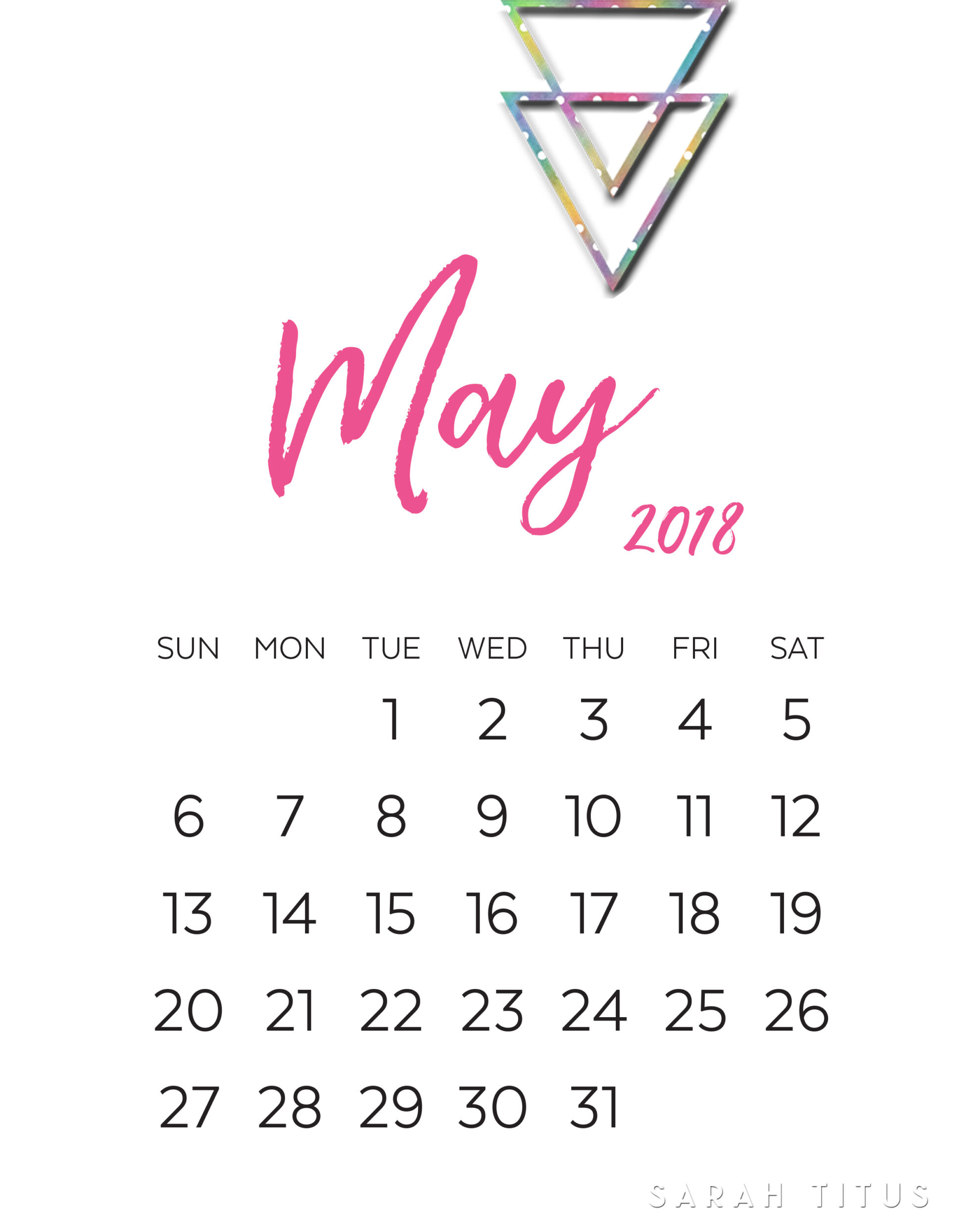 printable may 2018 calendar