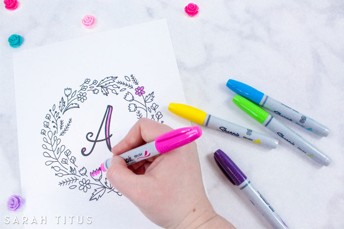 These colorable free printable monogram wall art signs are for you to give them YOUR OWN personal touch!