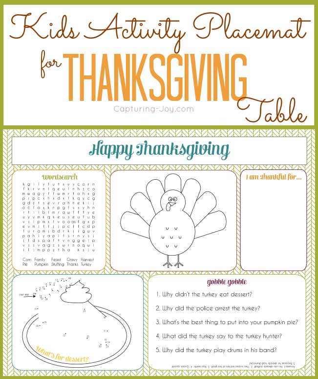 This is a great and amazing activity for all the kids to do on Thanksgiving day while they wait for their yummy food!