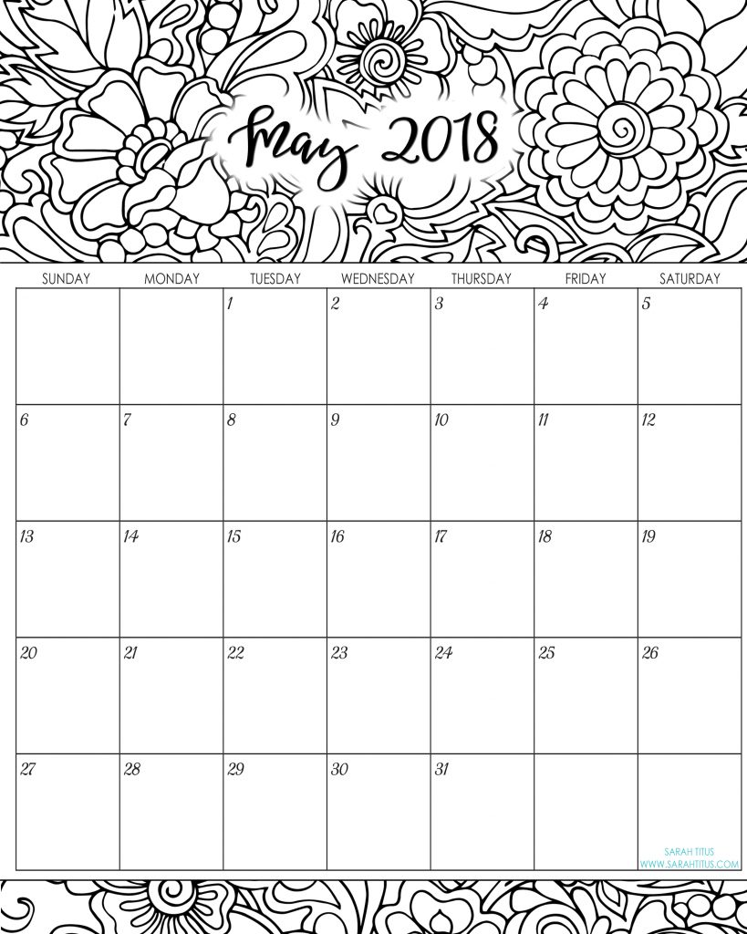 free blank 2018 calendar