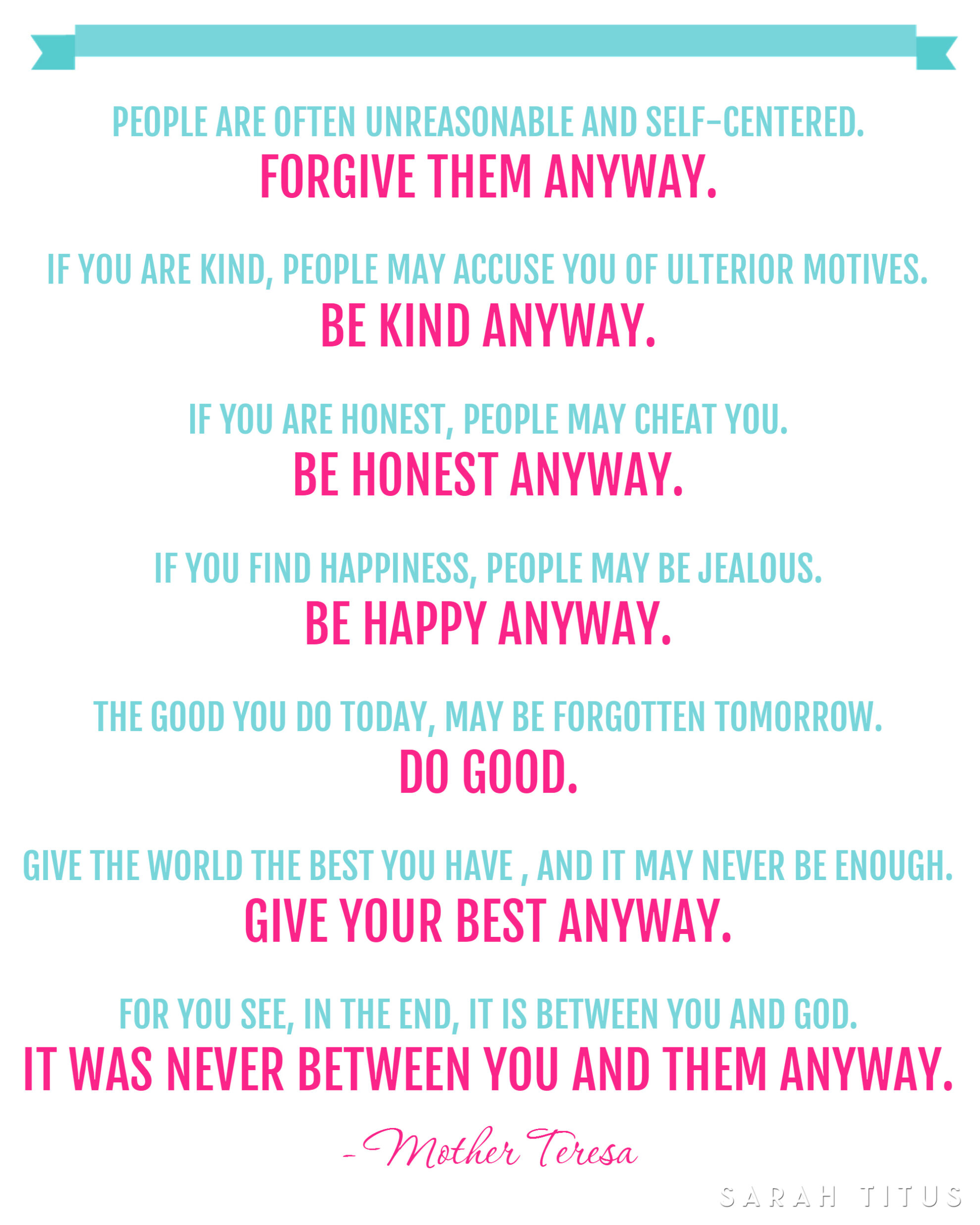 Free Mother Teresa Quote Printable