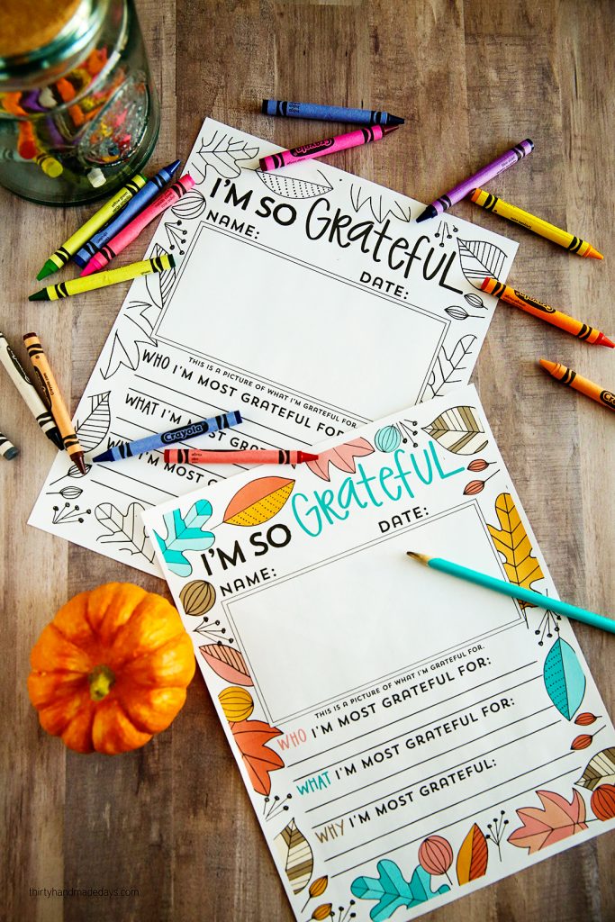 This "I'm so grateful" printable is a an amazing activity where both, kids and adults can participate!