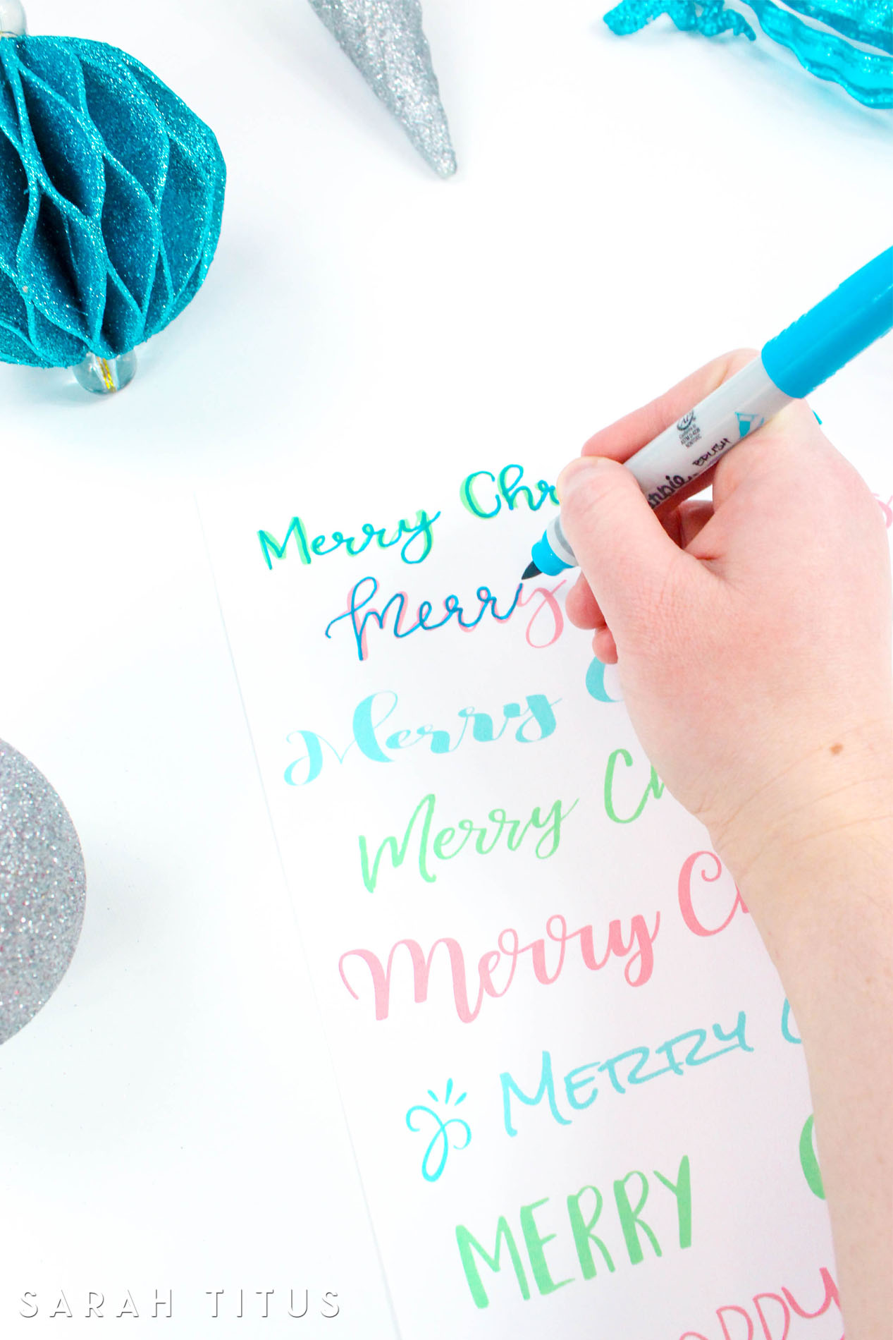 Free Christmas Handlettering Practice Sheet