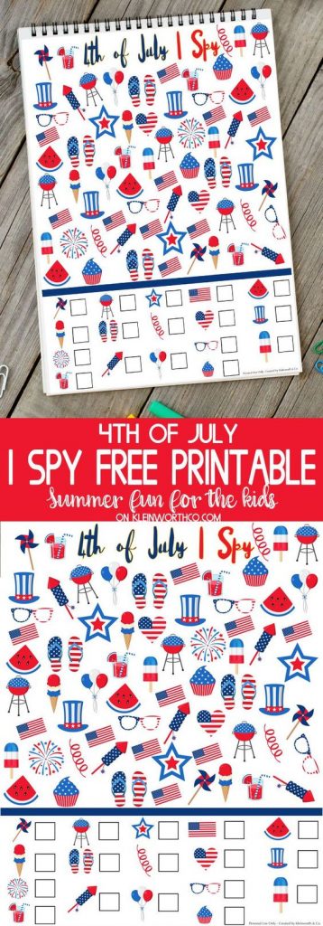 What a cute and well designed I spy game for your little ones for this 4th of July.