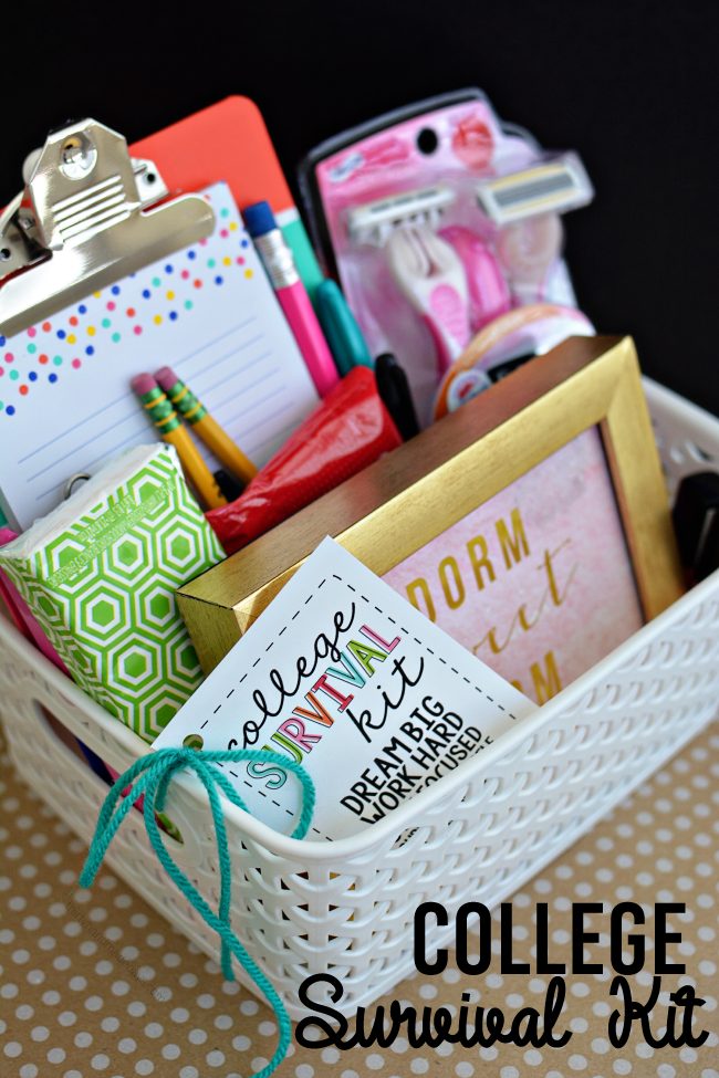 Do you know someone that is leaving for college? This is a really cool present idea, plus it comes with a free printable!