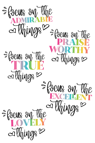 Focus on the Praiseworthy Things Free Christian SVG Set-01