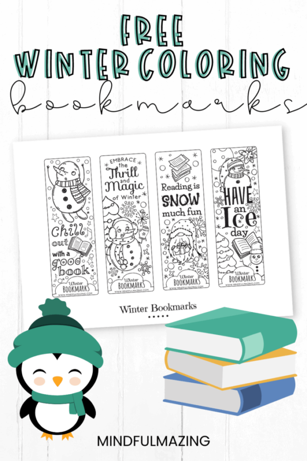 Free Winter Coloring Bookmarks Printable