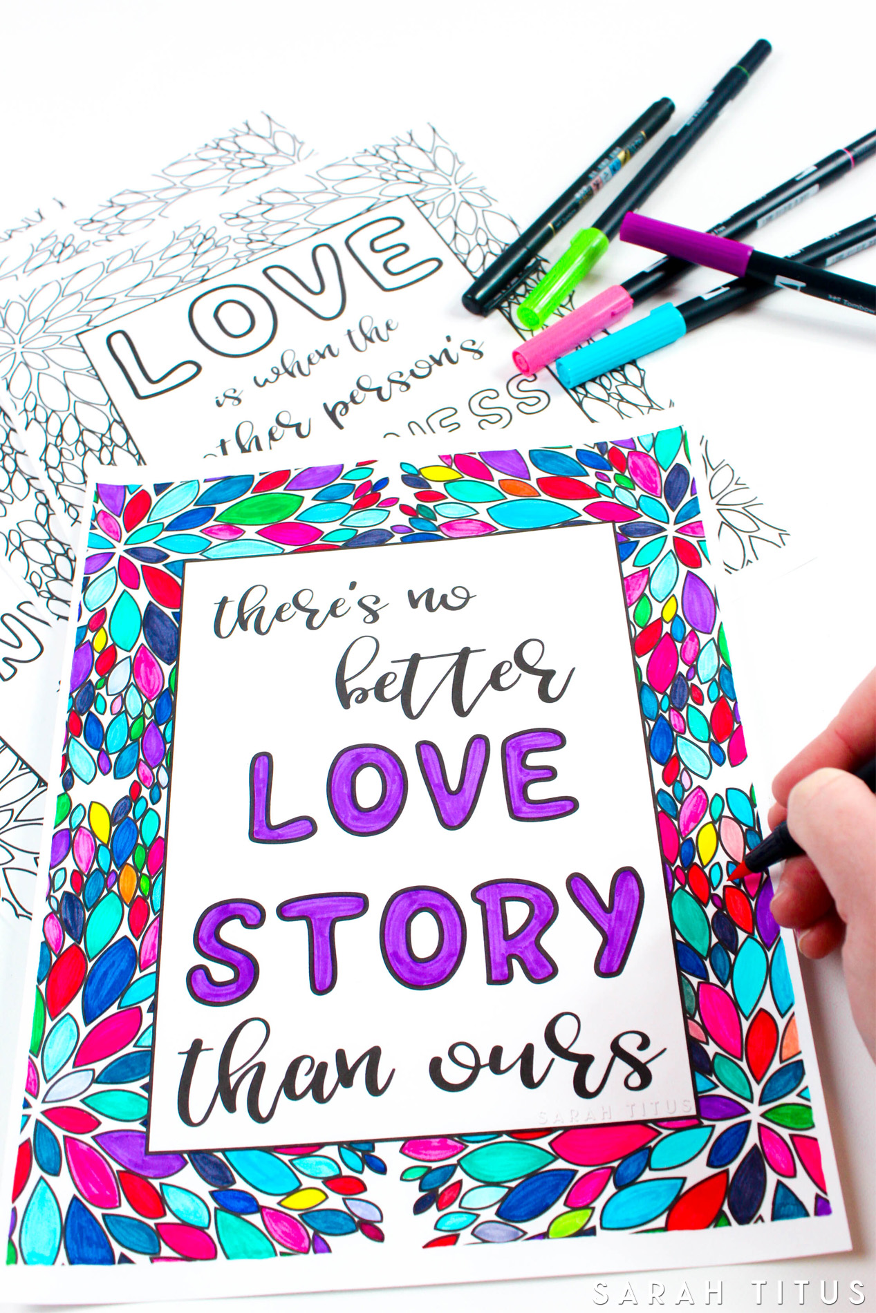 Free Printable Love Quotes Coloring Sheets Sarah Titus