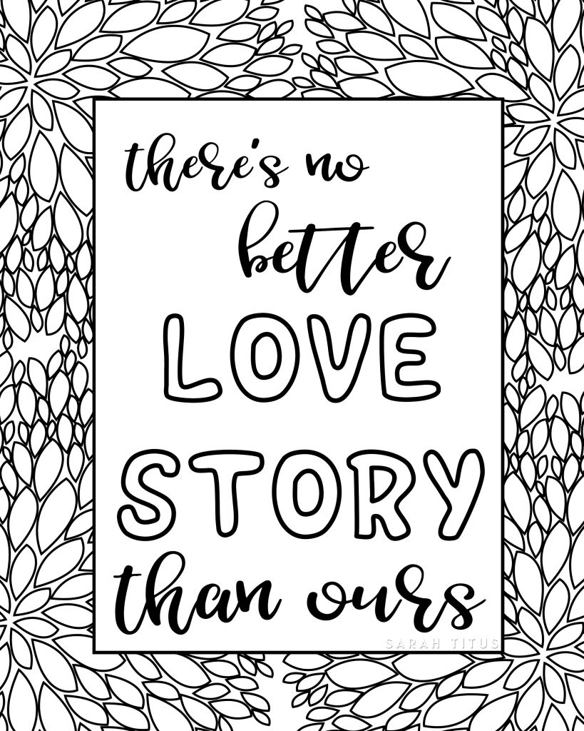 Free Printable Love  Quotes  Coloring  Sheets Sarah Titus