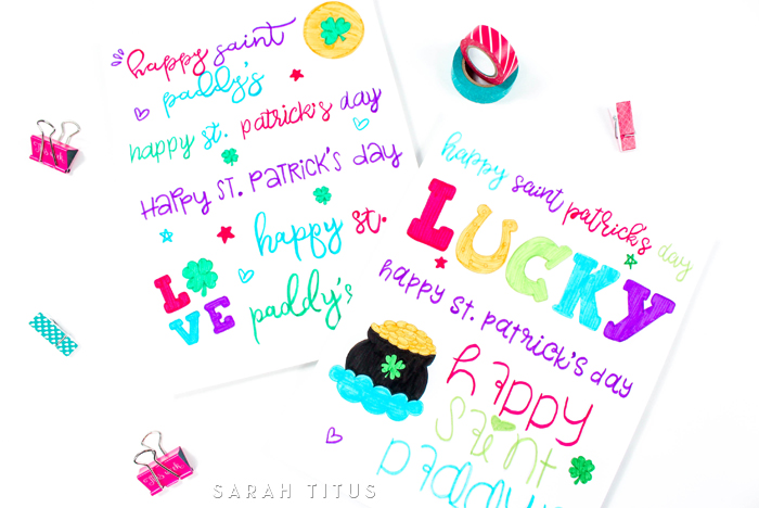 Hand lettering is so much fun but the biggest challenge is often a shaky hand! Join me and practice your skills with these St. Patrick's Day Hand Lettering Practice Sheets.