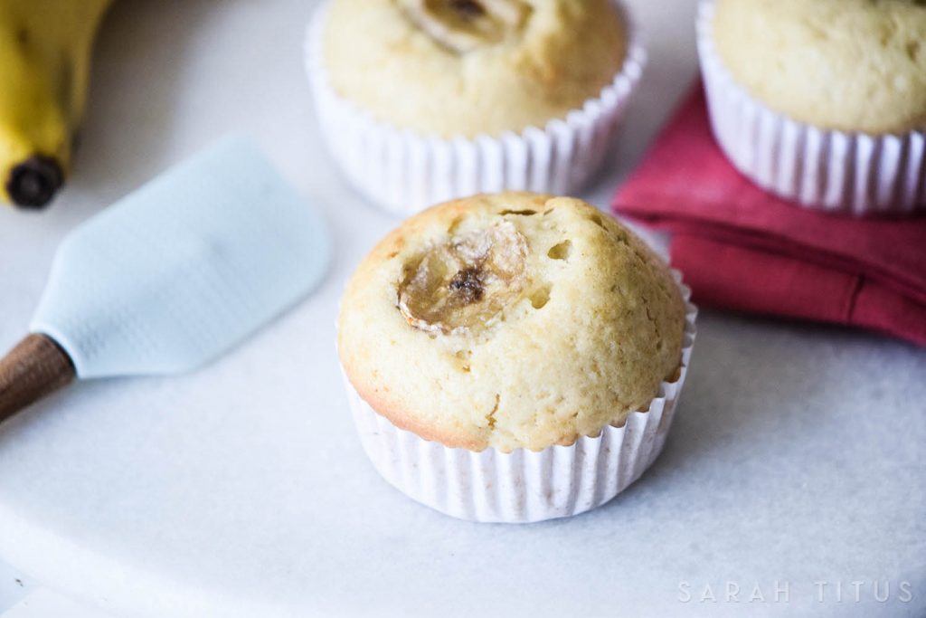 Have some old brown bananas lying around? Don't throw them away! Overripe bananas are perfect to make yummy Banana Muffins!