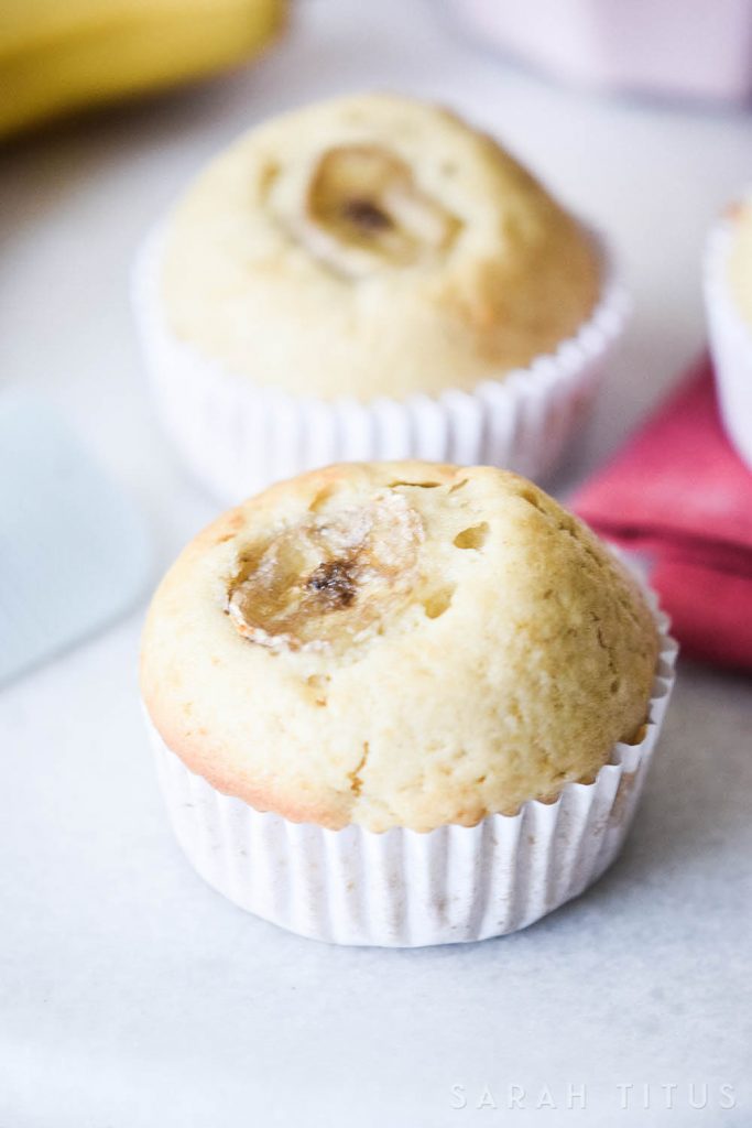 Have some old brown bananas lying around? Don't throw them away! Overripe bananas are perfect to make yummy Banana Muffins!