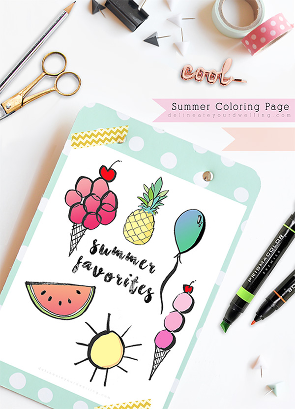It's ok if you don't want to go out every day! Bring the fun inside by coloring this cute summer page!
