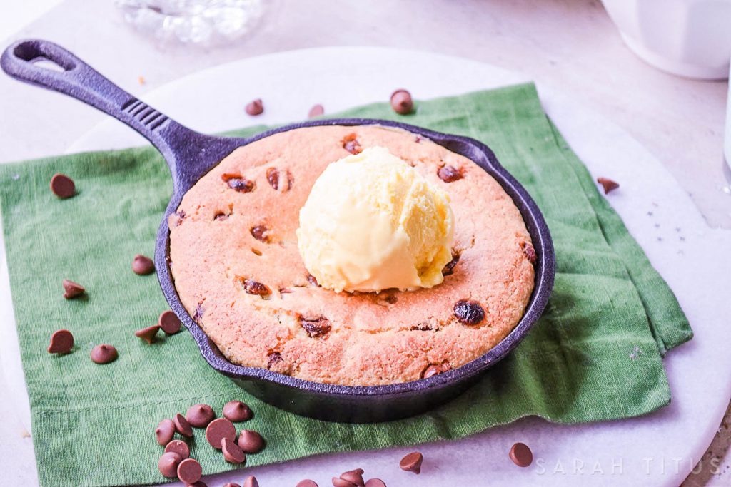 When you think of cooking in a skillet, cookies probably are not the first thing that come to mind. But, this Skillet Cookie will change that! This is a great alternative to a traditional birthday cake for your next party. Yum!