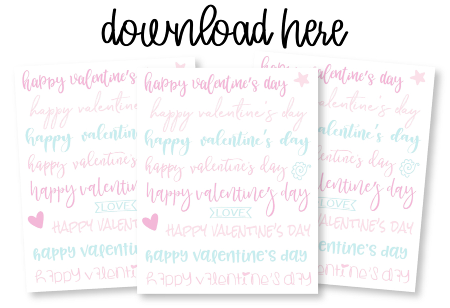 Valentine Free Printable Hand Lettering Worksheet