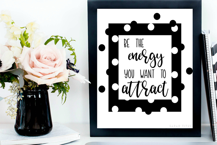 be the energy wall art printable sarah titus