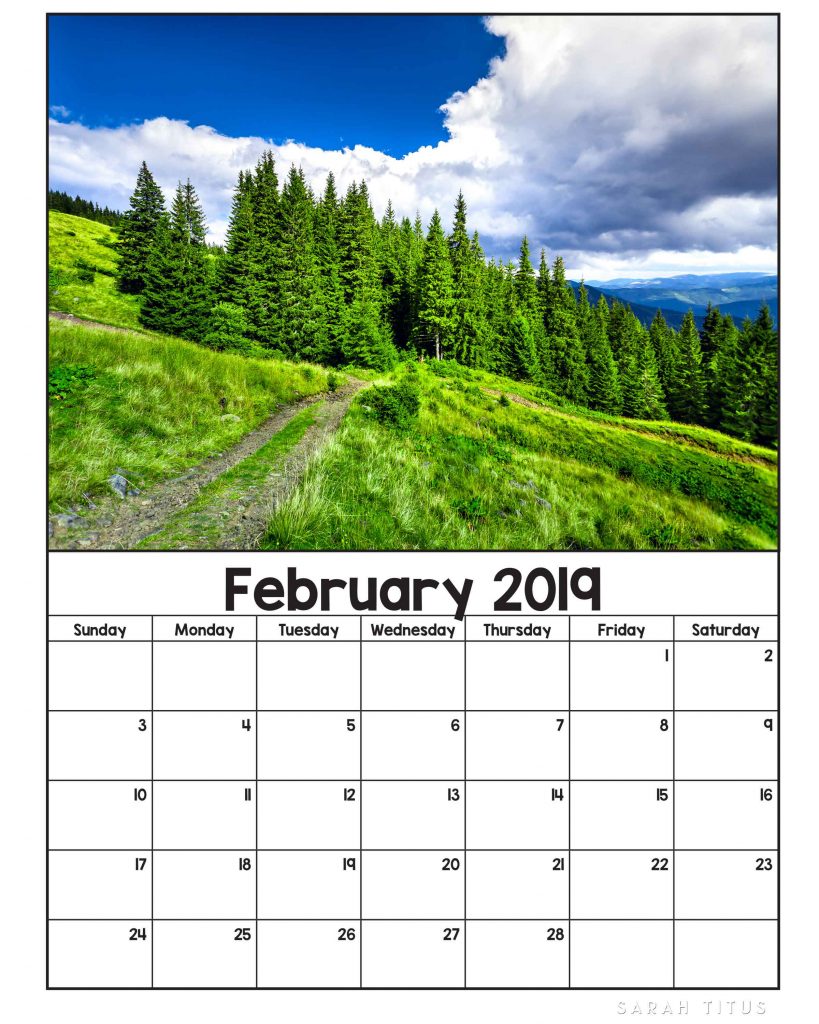 Free Printable Nature Calendars 2019 Sarah Titus