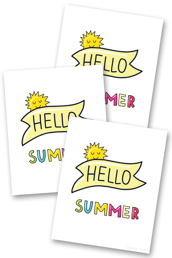 Hello Summer Free Printable Wall Art