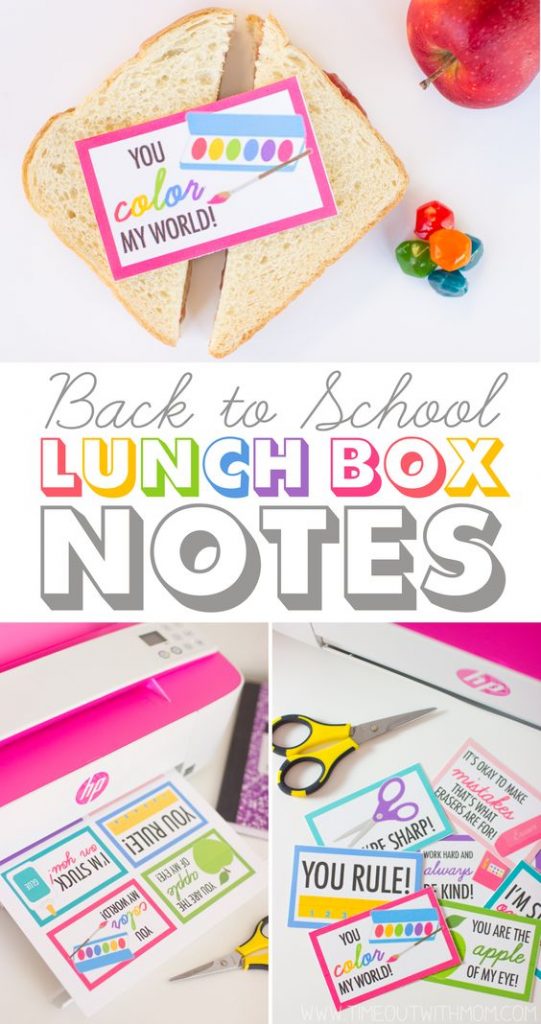 Brighten your kids day by sneaking these cute notes in their lunch boxes.
