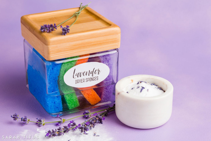 You can make your own lavender essential oil dryer sponges with a few ingredients you already have on hand, and you can save money, and have fresh smelling clothes for pennies! #diyessentialoils #essentialoils