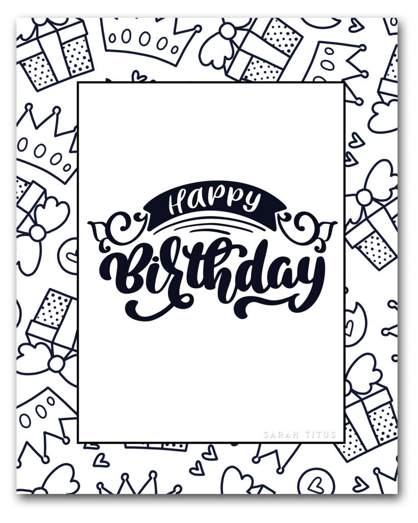 I LOVE to color, don't you?! Here's a set of 5 different Free Printable Happy Birthday Coloring Sheets to color and give as a gift for that next birthday celebration or give to your kids to color on their special day. #happybirthday #birthdayfreeprintables #freeprintable #coloringsheets #freeprintablecoloringsheets