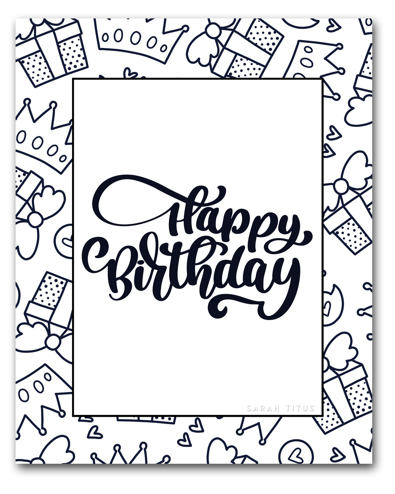 Happy Birthday Printable Coloring Cards