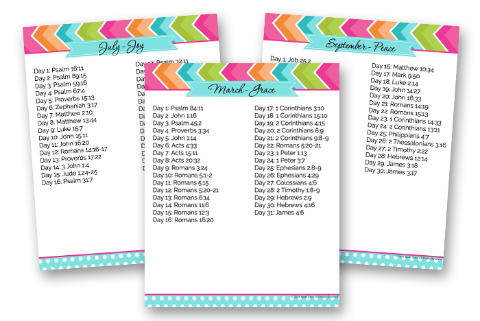 Scripture Writing Binder - Monthly Topics