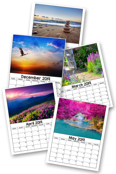 Free Printable Nature Calendars 2019
