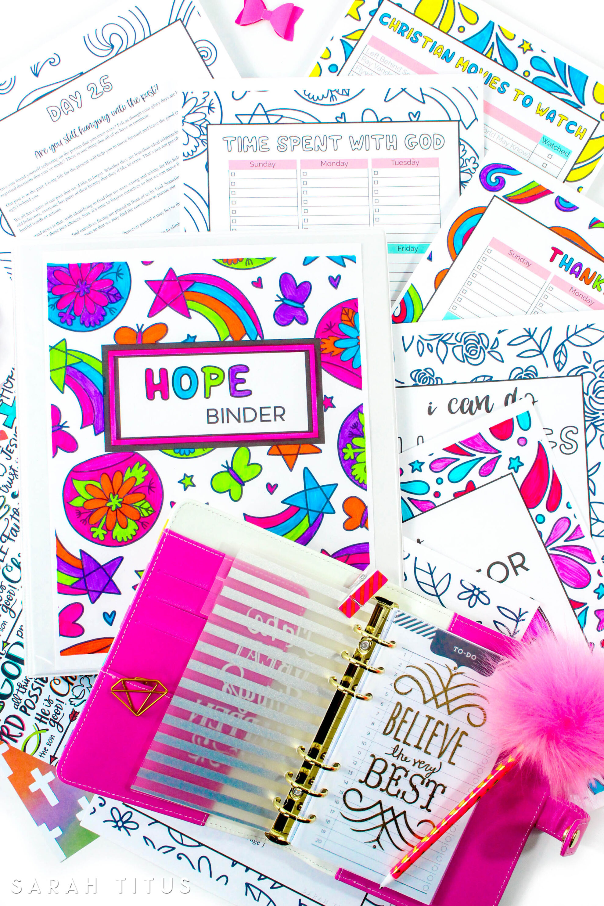 Hope is what ultimately gets us out of bed in the morning and without hope, we are nothing and we have nothing. This FREE (for limited time) Hope Coloring Binder, a Christian Devotions for Women will help you color through your day and give you the inspiration and encouragement you need to face another day! #devotionsforwomen #Christiandevotionals #hopebinder #binderssarahtitus