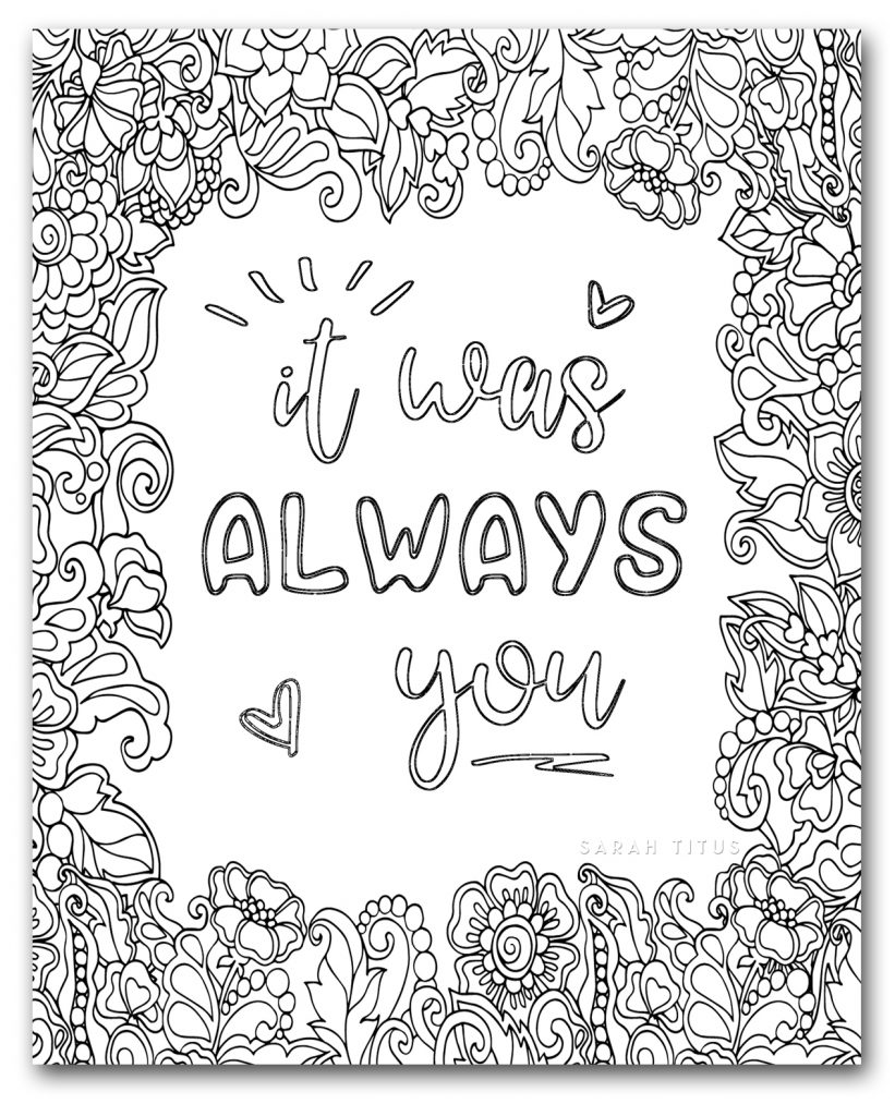 Unique Love Coloring Pages - Sarah Titus