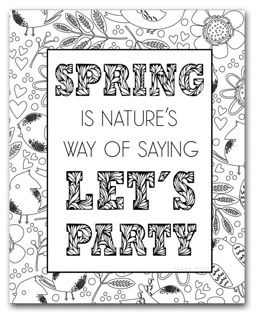 Cheer yourself up and celebrate Spring with some vibrant colors and these Spring Coloring Sheets! #coloringpages #printables #springcoloringsheets