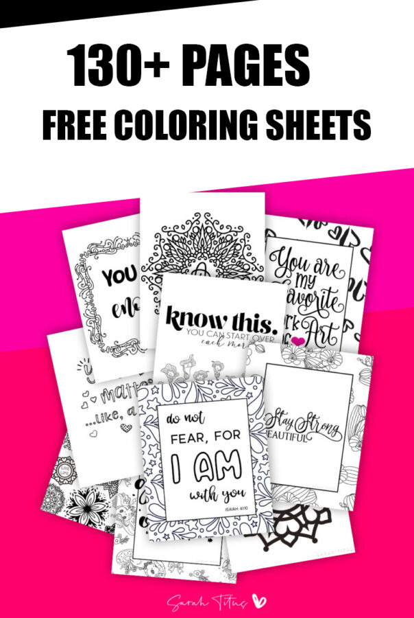 Coloring is one of my favorite ways of destressing: I find it very soothing as I make pretty pictures come to life with my pens. If you'd love to give it a try but don't know where to start here is a huge set of coloring sheets I'm sharing for free.