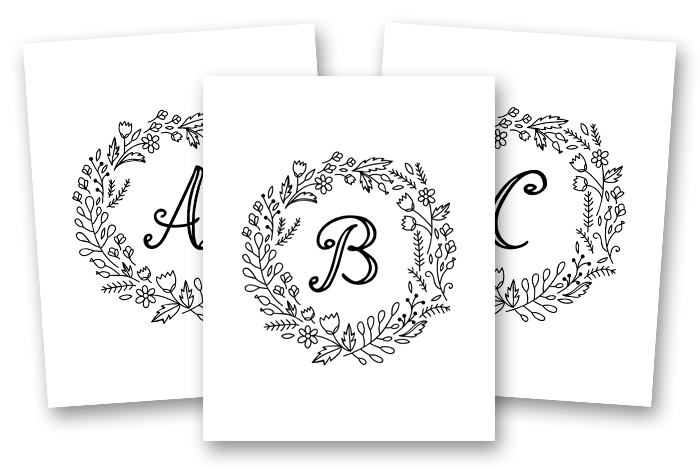 Coloring Binder - Monogram Coloring Pages