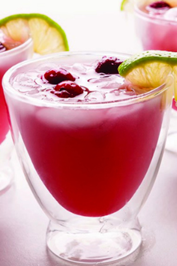 Cranberry and Lime Kid Friendly Spritzer