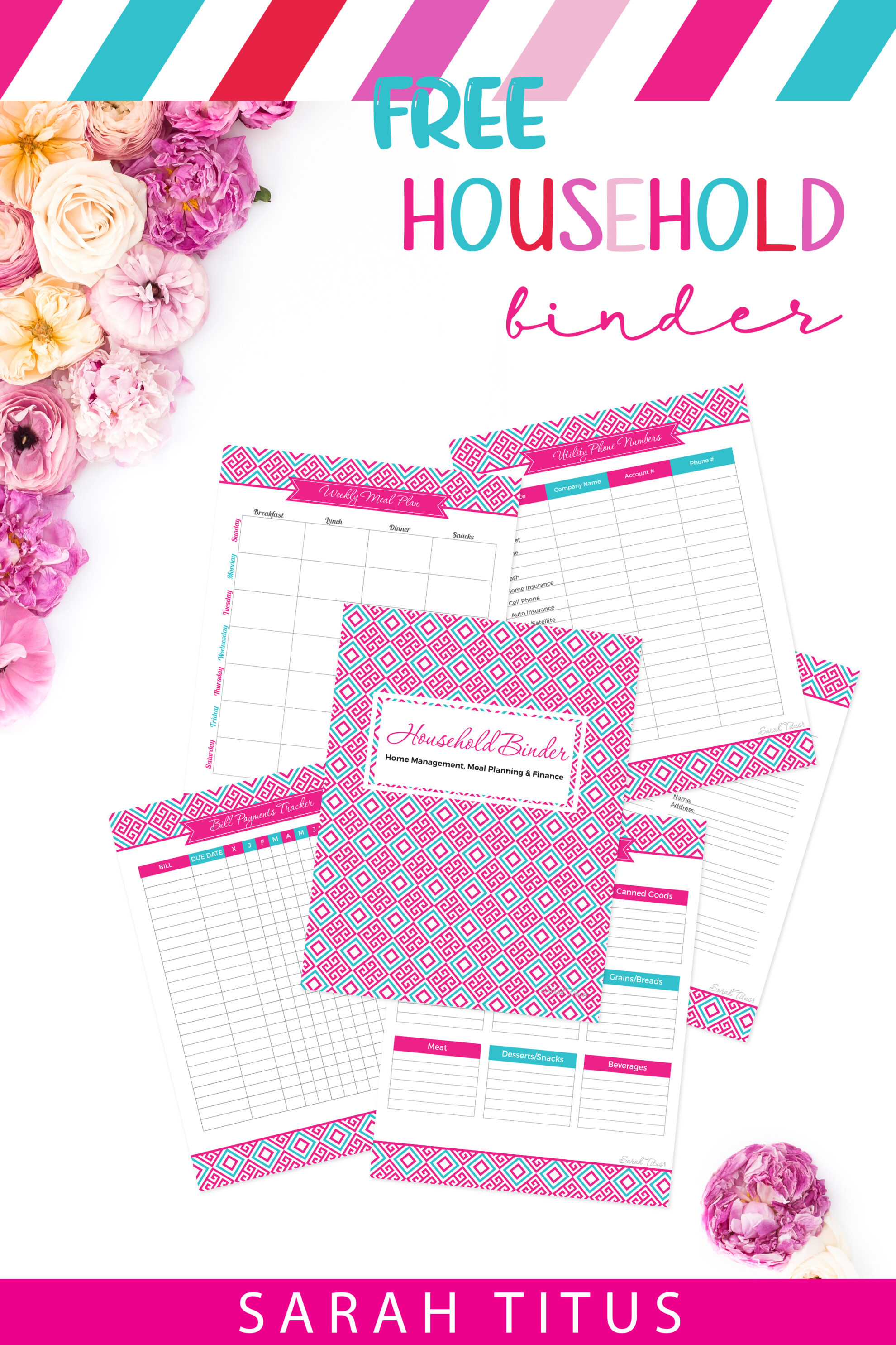 Household Binder Free Printables Sarah Titus Household Binder Free Printables Sarah Titus