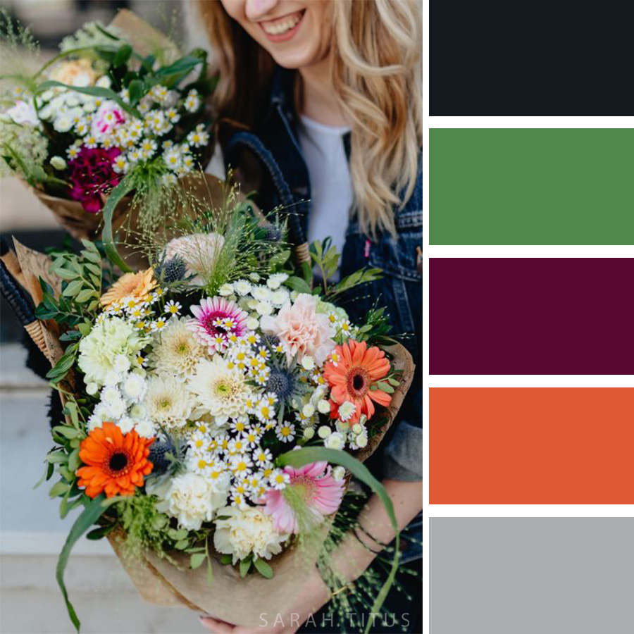 Beautiful Flower arrangement Color Palette