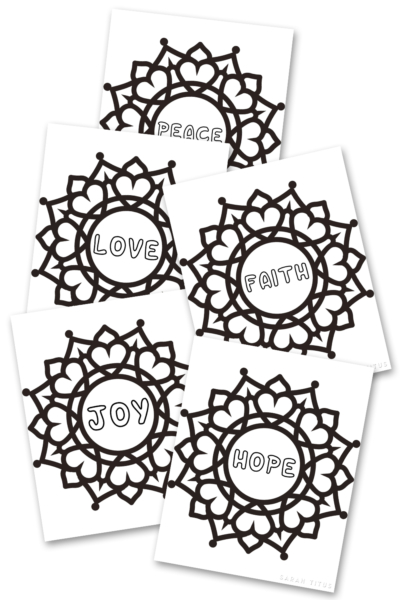 Free Printable Coloring Sheets: Faith Hope Love