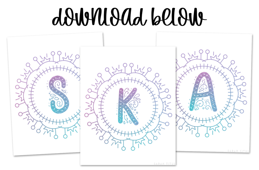 Free Printable Mermaid Monograms Wall Arts