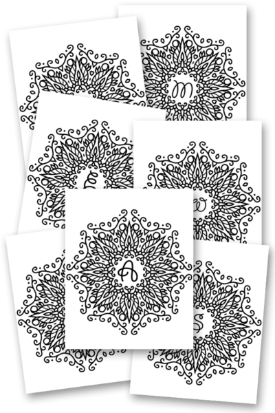 Free Printable Coloring Monogram Wall Signs