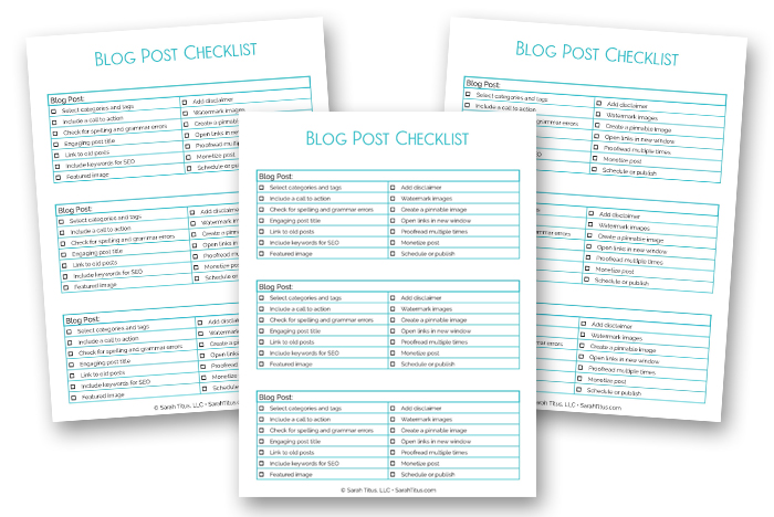 Blogging Binder Blog Post Checklist 