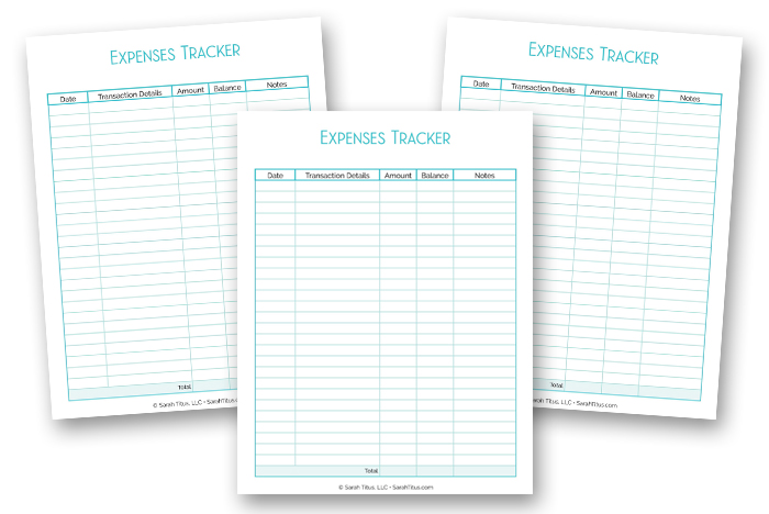 Blogging Binder Expense Tracker