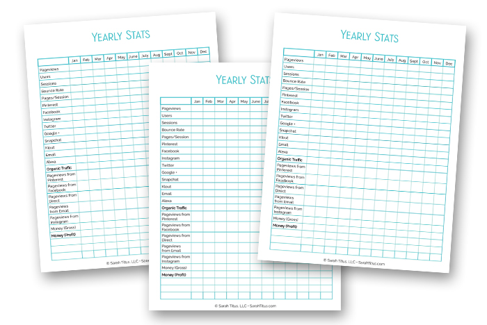 Blogging Binder Yearly Stats