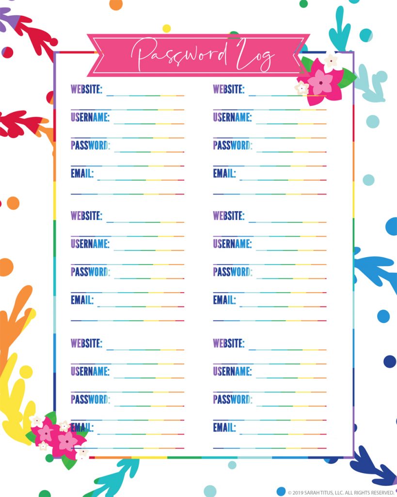 Top Password Keeper Printables to Download Instantly - Sarah Titus