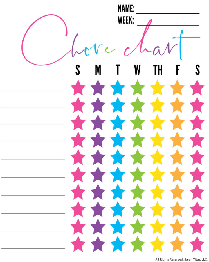 Get these 10 different professionally designed free printable PDF chore charts that you can download instantly! #formultiplekids #diy #template #weekly