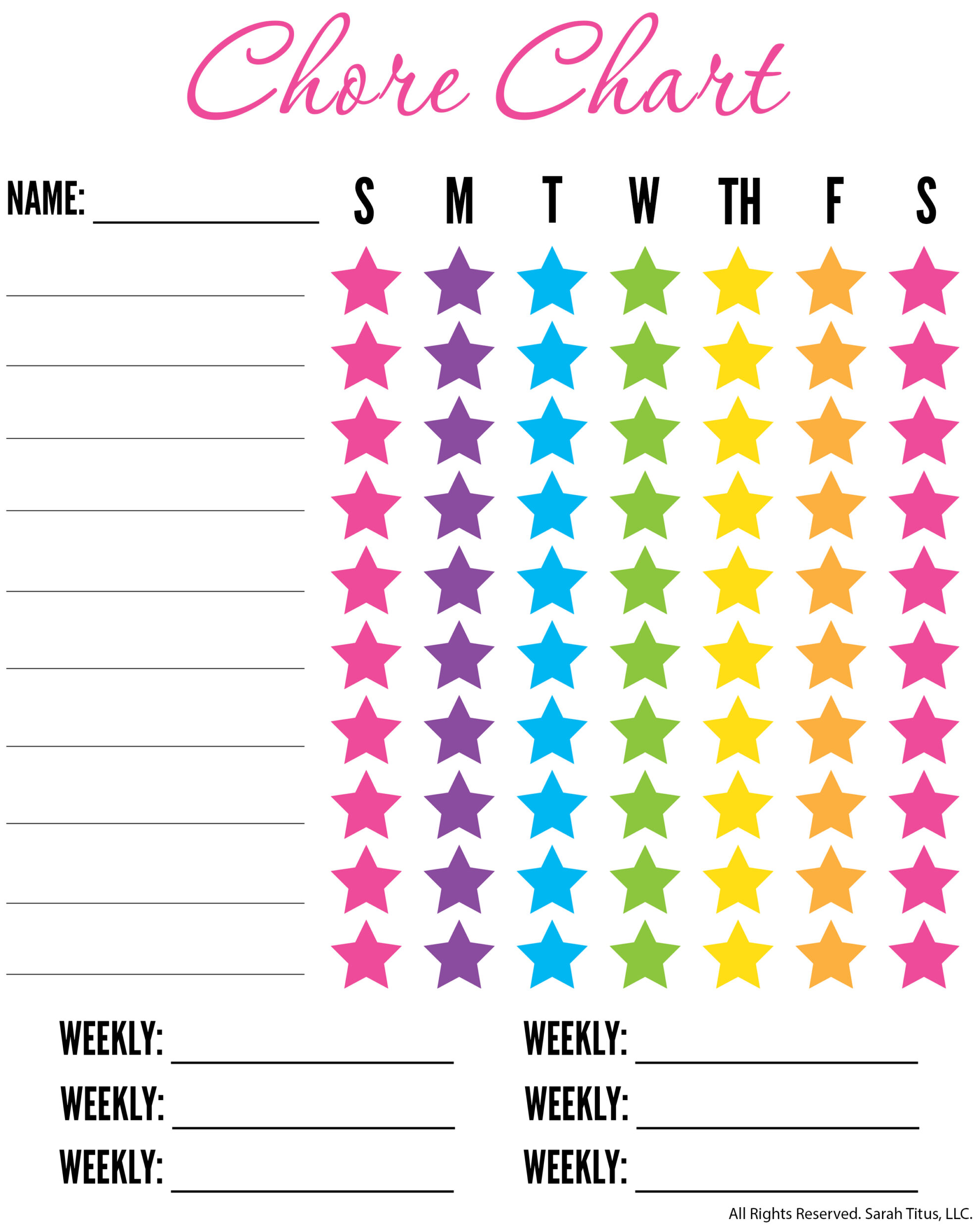 Top Free Chore Chart Printables to Download Instantly - Sarah Titus
